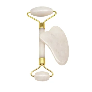 Top Selling White Jade Roller with Custom Gift Box Facial Massage Jade Roller with Guasha Sets