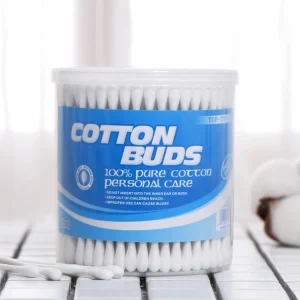 Top Tip’s 200PCS Daily Use Disposable Eco friendly Soft Pure Cotton Round Head Swabs Ear Cleaning Paper Stick Cotton Buds