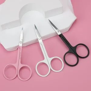 Travel Accessories Stainless Steel Black Pink White Colorful Makeup Scissors Professional Eyebrow Hair Trimming Brow Scissors