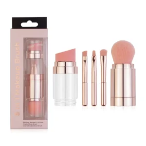 Travel Double Side Makeup Brushes Retractable 5 in 1 Mini Makeup Brush Set