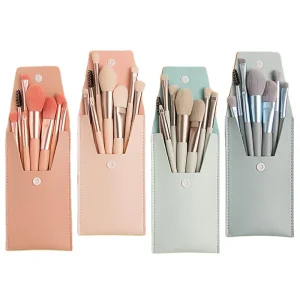Travel Size Makeup Brush Set 8 Pieces With PU Bag