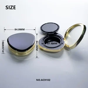 Triangle ABS Air Cushion Case with Mirror for Recycled Materials for Skin Care & Makeup