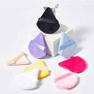 Triangle Velvet Powder Puff Makeup Sponges for Contouring Shadow Seal Cosmetic Foundation Tool for Face & Eyes