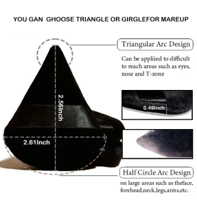 Triangular Brand Skin Friendly Triangle Makeup Sponge Latex Free Washable Precision Contouring Puff for Sensitive Skin Beauty