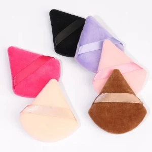 Triangular Loose Powder Puff Setting Powder Compact Velvet Flocked Sponge Non Washable Makeup Tool