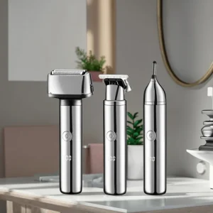 Triple Blade Rotary Shaver LED Display USB Powered Body and Face Hair Cutter Eyebrow and Nose Trimmer for Men