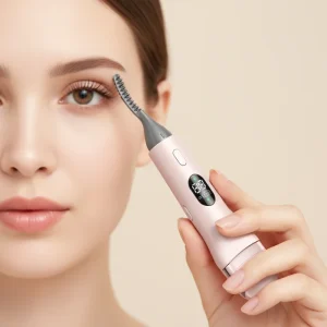Two Head Heated Mini Eyelash Curler Long Lasting Rechargeable Eye Makeup Tool Durable Plastic with Silicon Material
