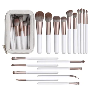 Ulikeke 18pcs Vegan Soft Synthetic Hair Private Label Custom Logo Beauty Cosmetic Make up Brushes Makeup Brush Set With Case