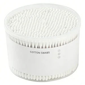Ultra Soft 500 Count Large Capacity Double Head Bamboo Cotton Buds with Round+Point+Spiral Heads for Makeup Remover