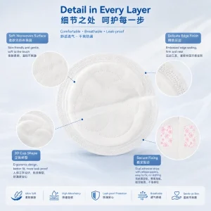 Ultra Thin Breathable Disposable Nursing Pads Shell Shape Leak Proof Breast Pads Soft Skin Friendly OEM ODM