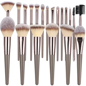 Vegan Brown Makeup Brushes for Eye Shadow Professional Makeup Tool Custom Private Label Makeup Brush Set