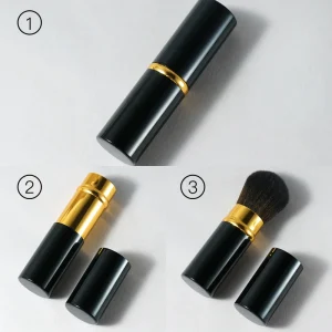 Vegan Kabuki Makeup Brush Set with Custom Logo Golden Flat Head for Foundation Concealer Free Sample Cosmetics Private Label