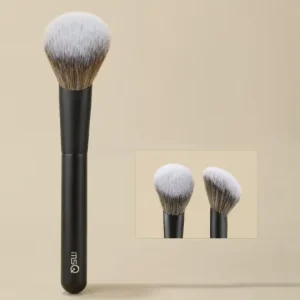 Vegan Single Makeup Brush Synthetic Wood Handle for Face Beauty Tool Compatible with Synthetic Hair and Powder Blush