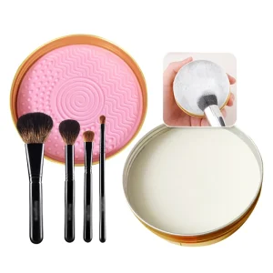 Vegan Solid Makeup Brush Cleaner Soap Silicone Pad Cosmetic Brush Washing Tool Beauty Sponge Cleansing Mat Multi Color