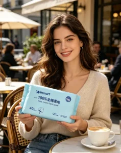 WIMARN Disposable 100% Cotton Woven Hypoallergenic Eco-Friendly Lint-Free Skin-Friendly Face Towels for Home Use