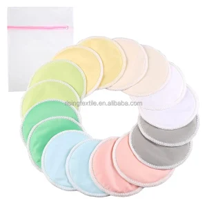 Washable Organic Bamboo Nursing Pads with Laundry Bag Reusable Nursing Breast Pads FIat Breastfeeding Pads