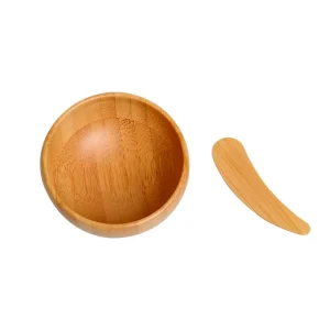 Welink Bamboo Mini Makeup Spatula Biodegradable Compostable Cosmetic Cream Spatulas Facial Spoon