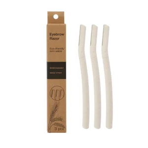 Wheat Straw Dermaplane Eyebrow Trimmer Biodegradable Facial Razors with Derma Blades