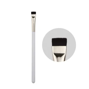 White Gold Flat Head Firm Synthetic Hair Vegan Brow Brush for Cosmetic Premium Quality Single Eyebrow Brush Flat