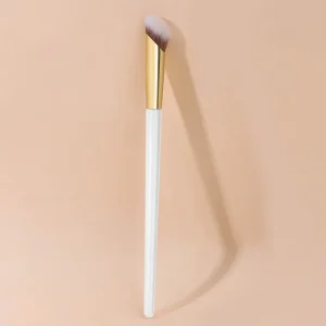 White Wood Handle Fiber Hair Angled Concealer Brush Single Makeup Brush