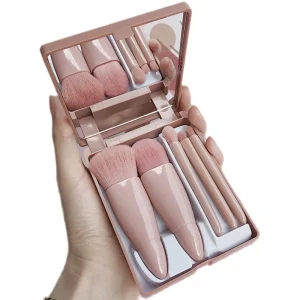 Wholesales Makeup Brushes 5pcs with Mirror for Travel Home Cosmetic Tool Powder Eye Shadow Foundation Blush Brush