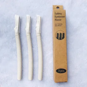 Women Facial Dermaplaning Tool Hair Remover Eyebrow Trimmer Wheat Straw Eyebrow Biodegradable Shaving Razor