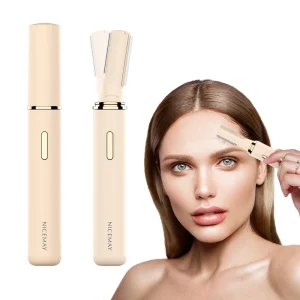 Women’s Electric Facial Hair Remover Eyebrow Legs Trimmer Stainless Steel Single Blade LED Light AA Battery Operated IPX6