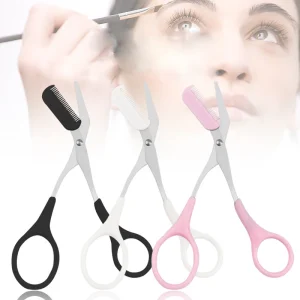 Women’s Eyebrow Trimmer Scissors with Comb Beauty Cosmetic Makeup Tool for Girls and Ladies
