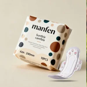 Women’s Highly Absorbent Disposable Cotton Sanitary Pad Panty Liner Towel Wing Pattern Super Absorbent Menstrual Pad