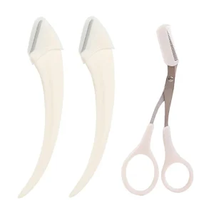 Women’s Stainless Steel Beauty Scissors with Comb Eyebrow Trimmer Working Mode Shaving Makeup Tools