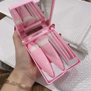 Women’s Travel Makeup Brush Set Popular Mini Pocket Cosmetic Brushes for Face Private Label Beauty Products