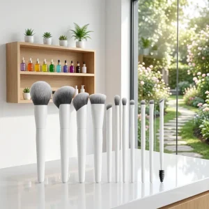 Wood 12 Pcs Synthetic White Women Face Custom Professional Vegan Luxury Private Label Makeup Brush Set High Quality