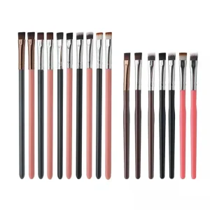 Wood Handle Flat Brow Brush Private Logo Nylon Hair Flat Single Makeup Brush Odm oem Available Flat Top Liquid Concealer Brush