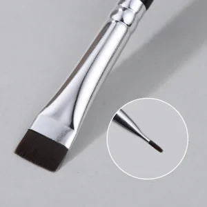 Wood Handle Flat Brow Brush Synthetic Hair Flat Single Flat Top Liquid Concealer Brush