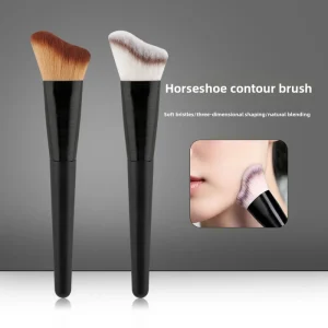Wood Handle Single Wave Shading Foundation & Contouring Face Oblique Angle Three-dimensional Shadow Sickle Makeup Brush