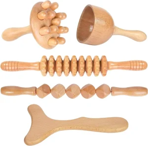 Wood Therapy Massage Hammer Lymphatic Drainage Anti Cellulite Fascia Massage Guasha Full Body Muscle Pain Relief