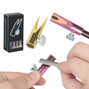 Wooden Eyebrow Pencil Metal Sharpener Cosmetics Sharpener Makeup Tool Microblading Eyebrow Pencil Sharpener