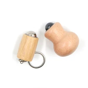 Wooden Magnetic Eye Massager with Steel Ball Roller Bamboo Beech Jade Roller for Relaxation Puffiness Relief