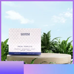 XL Disposable Nonwoven Face Towelettes 25x30cm 100% Viscose Soft Skin Friendly Quick Dry Antimicrobial Polka Dot Pattern