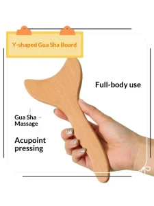 Y shaped Beech Wood Gua Sha Board Full Body Massage Acupoint Meridian Tool Home Use Lymphatic Drainage Model PNCYJT 39