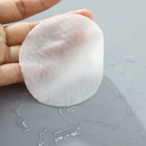 Y200 Custom Size 120gsm Wet Compress Round Cotton Pad Sheet Korea Pearl Pattern Jelly Semi Toner Pads for Face
