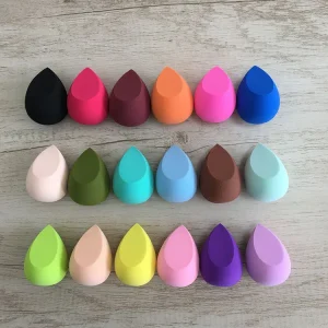 YL1060 3pc Set Colorful Beauty Teardrop Olive Cut Expanded Water Latex Free Washable Makeup Sponge Cosmetic
