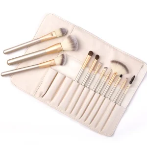 Yihuale 12/18/24pcs Premium Cosmetic Makeup Brush Set Synthetic Fiber Bristles Foundation Makeup Brush