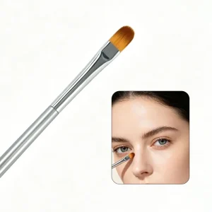 Yoly High Quality Flat Eye Concealer Brush Synthetic Hair Plastic Handle Single Makeup Brush Face Private Label