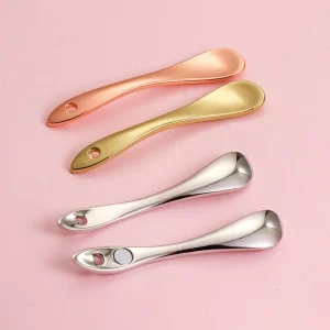 Zinc Alloy Eye Cream Spoon 2 in 1 Eye Massage Stick Face Cream Scoop Beauty Tool with Magnetic Suction
