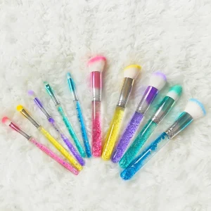 high end glitter liquid makeup brush kit lady fashion cosmetic tool gift professional makeup brush set