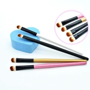 pink Single Makeup Brush Long Wooden Handle Black Eye Makeup Brushes Customizable Eye Shadow Brush